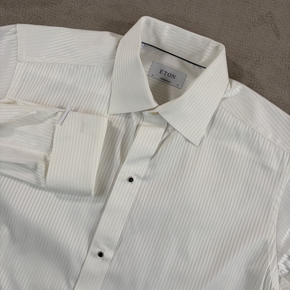 ETON Contemporary French-Cuff Tuxedo Dress Shirt in White Men 41 16 Designer